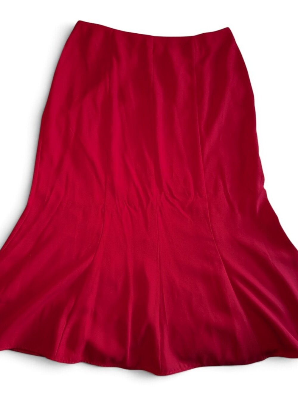 Vintage JW Treci Mermaid Maxi Skirt 18 Red Flute Hem Flare Dark Romance 90s